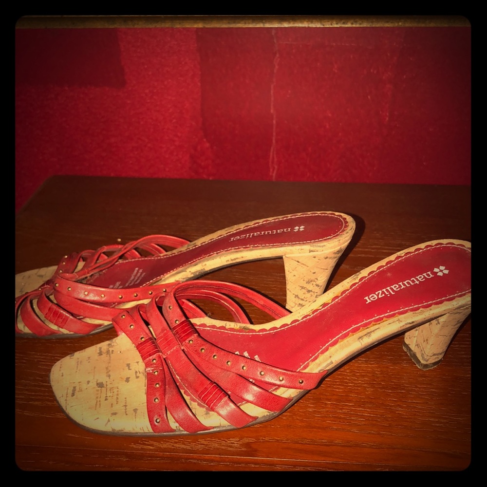 Red leather Naturalizer sandals